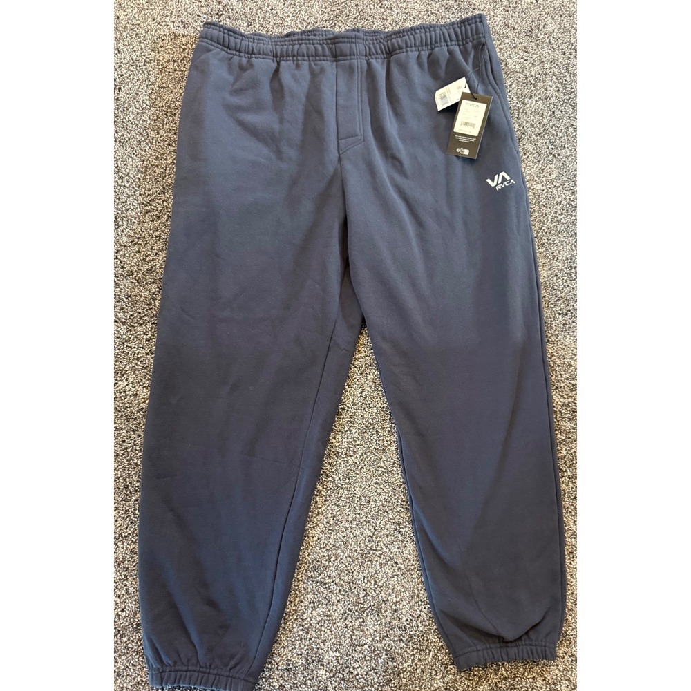 RVCA VA Essential Sweatpants Mens XXL Navy Blue Fleece Joggers AVYNP00211 NEW